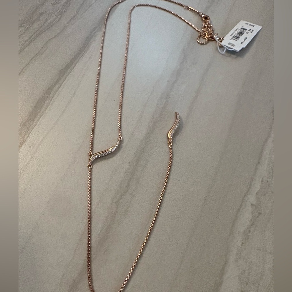 Kendra Scott Rose Gold Jace ‘Y’ necklace NWT